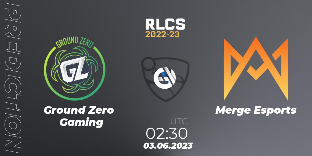 Prognoza Ground Zero Gaming - Merge Esports. 03.06.2023 at 02:30, Rocket League, RLCS 2022-23 - Spring: Oceania Regional 3 - Spring Invitational