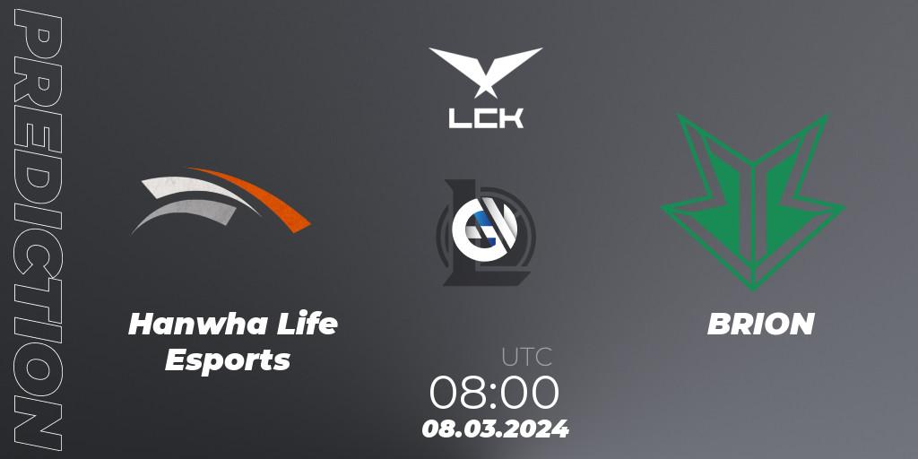Prognoza Hanwha Life Esports - BRION. 08.03.24, LoL, LCK Spring 2024 - Group Stage