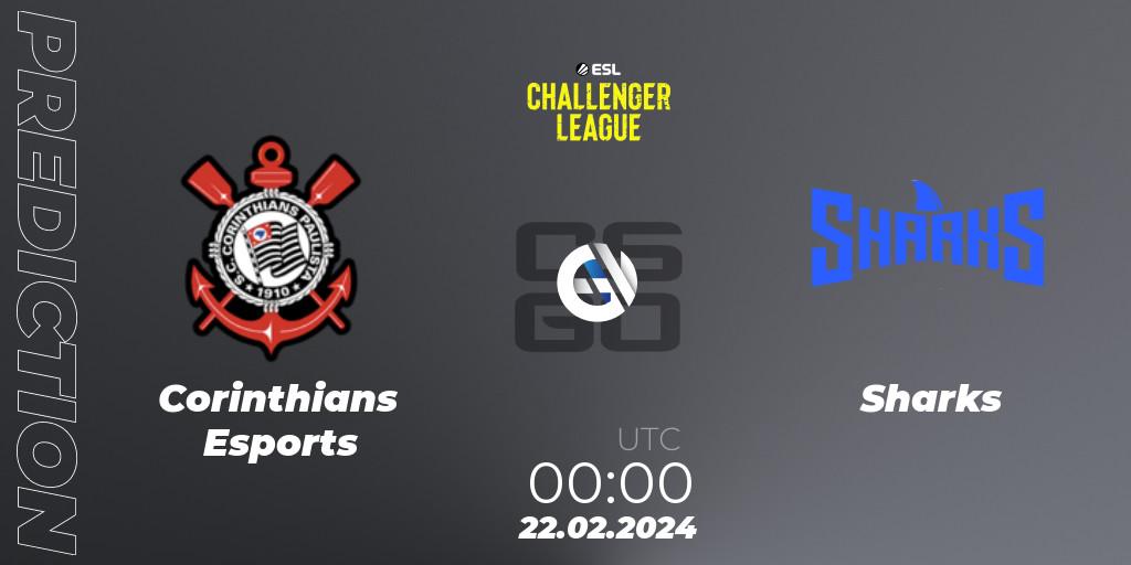 Prognoza Corinthians Esports - Sharks. 22.02.2024 at 00:00, Counter-Strike (CS2), ESL Challenger League Season 47: South America