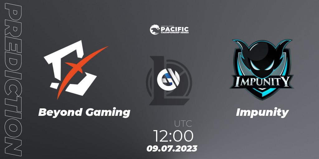 Prognoza Beyond Gaming - Impunity. 09.07.2023 at 12:00, LoL, PACIFIC Championship series Group Stage