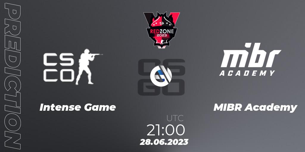 Prognoza Intense Game - MIBR Academy. 28.06.23, CS2 (CS:GO), RedZone PRO League 2023 Season 4