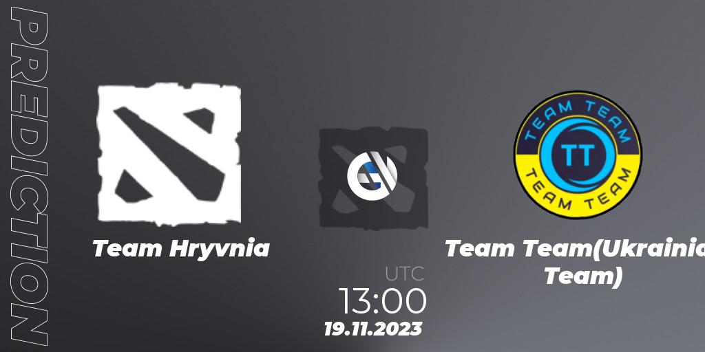 Prognoza Team Hryvnia - Team Team(Ukrainian Team). 19.11.2023 at 13:00, Dota 2, European Pro League Season 14