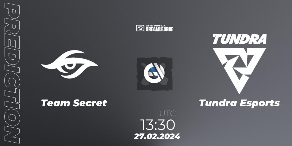 Prognoza Team Secret - Tundra Esports. 27.02.24, Dota 2, DreamLeague Season 22
