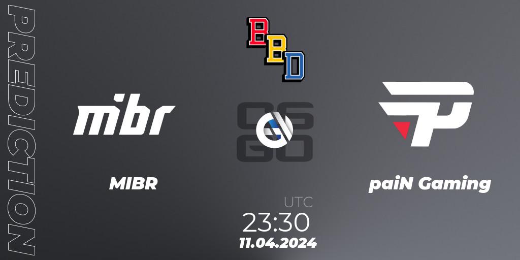 Prognoza MIBR - paiN Gaming. 11.04.24, CS2 (CS:GO), BetBoom Dacha Belgrade 2024: South American Qualifier