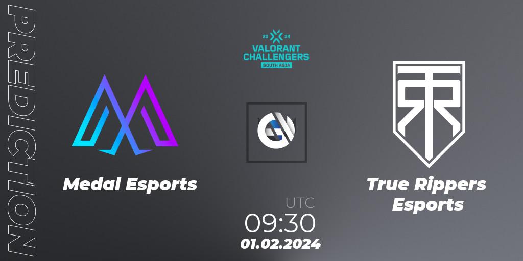 Prognoza Medal Esports - True Rippers Esports. 01.02.2024 at 09:30, VALORANT, VALORANT Challengers 2024: South Asia Split 1 - Cup 1