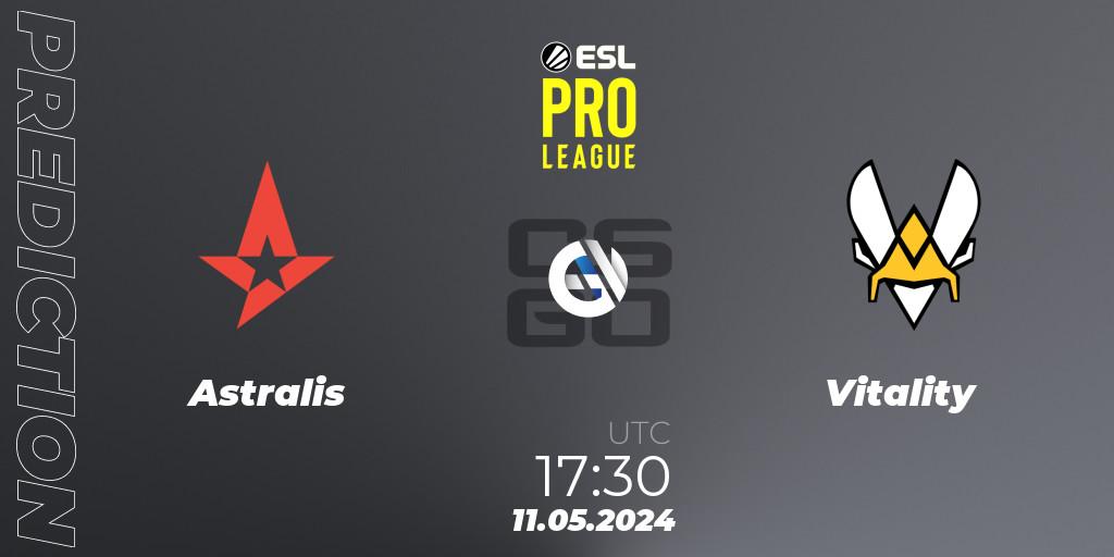 Prognoza Astralis - Vitality. 11.05.24, CS2 (CS:GO), ESL Pro League Season 19