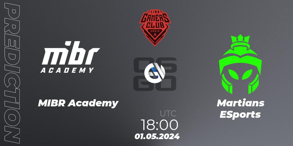 Prognoza MIBR Academy - Martians ESports. 01.05.24, CS2 (CS:GO), Gamers Club Liga Série A: April 2024