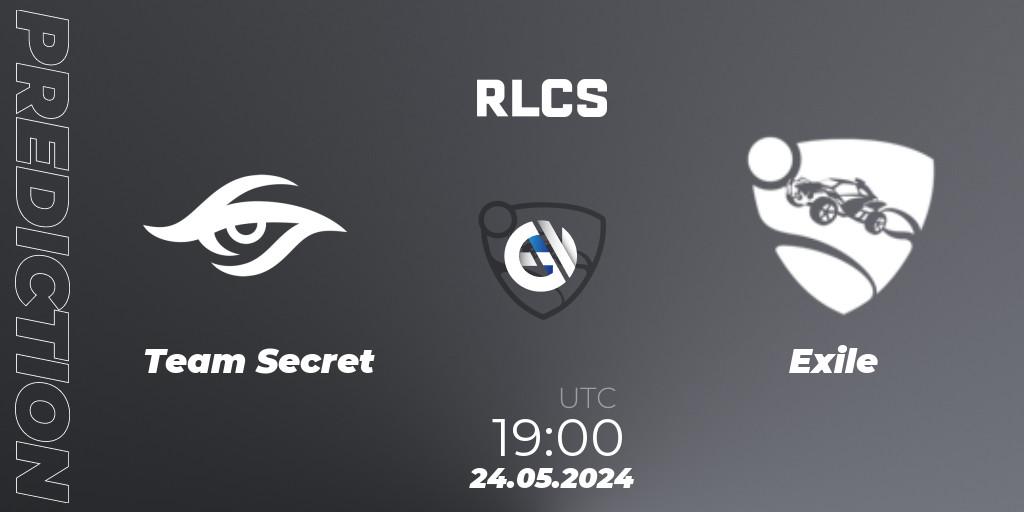 Prognoza Team Secret - Exile. 24.05.2024 at 19:00, Rocket League, RLCS 2024 - Major 2: SAM Open Qualifier 6