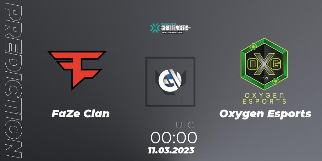 Prognoza FaZe Clan - Oxygen Esports. 11.03.2023 at 00:45, VALORANT, VALORANT Challengers 2023: North America Split 1
