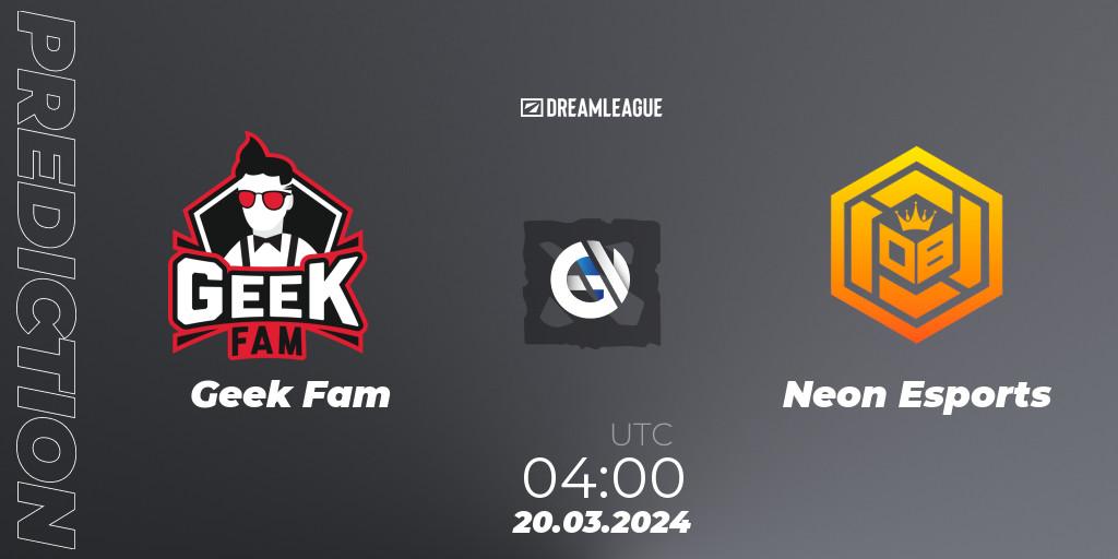 Prognoza Geek Fam - Neon Esports. 20.03.24, Dota 2, DreamLeague Season 23: Southeast Asia Closed Qualifier
