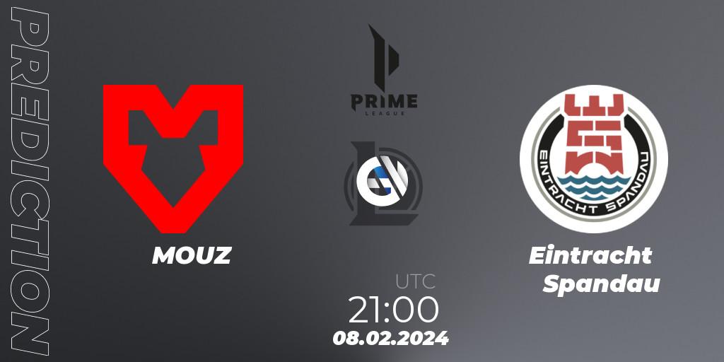 Prognoza MOUZ - Eintracht Spandau. 08.02.24, LoL, Prime League Spring 2024 - Group Stage