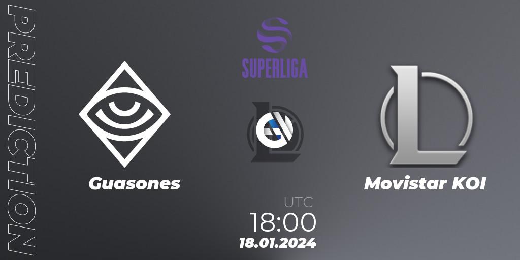 Prognoza Guasones - Movistar KOI. 18.01.2024 at 18:00, LoL, Superliga Spring 2024 - Group Stage