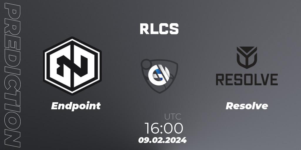 Prognoza Endpoint - Resolve. 09.02.2024 at 16:00, Rocket League, RLCS 2024 - Major 1: Europe Open Qualifier 1