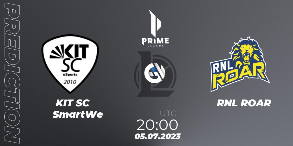 Prognoza KIT SC SmartWe - RNL ROAR. 05.07.2023 at 20:00, LoL, Prime League 2nd Division Summer 2023