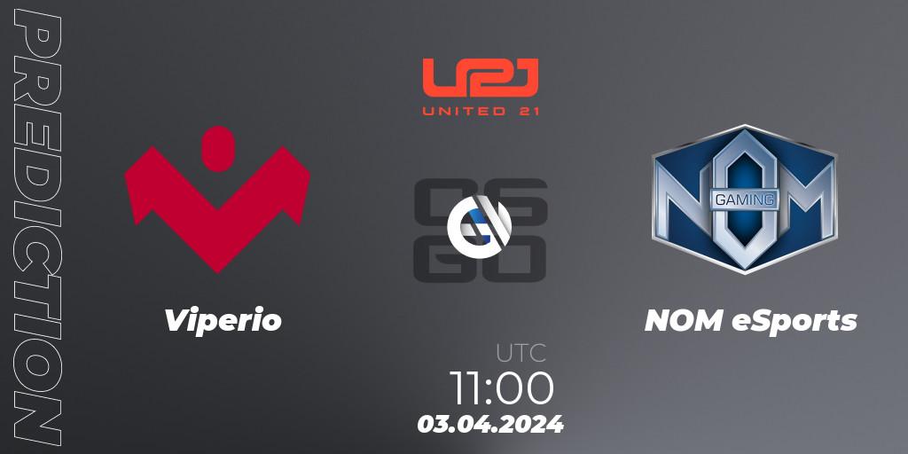Prognoza Viperio - NOM eSports. 03.04.2024 at 11:00, Counter-Strike (CS2), United21 Season 14