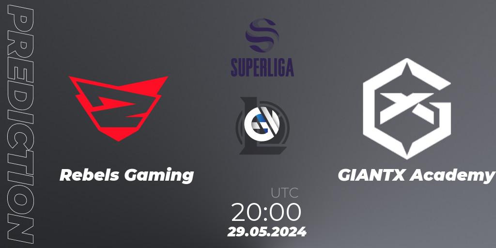 Prognoza Rebels Gaming - GIANTX Academy. 29.05.2024 at 20:00, LoL, LVP Superliga Summer 2024