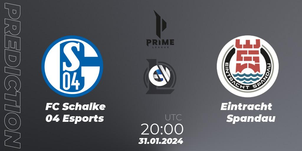 Prognoza FC Schalke 04 Esports - Eintracht Spandau. 31.01.24, LoL, Prime League Spring 2024 - Group Stage