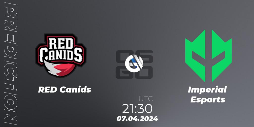 Prognoza RED Canids - Imperial Esports. 07.04.2024 at 21:30, Counter-Strike (CS2), BetBoom Dacha Belgrade 2024: South American Qualifier