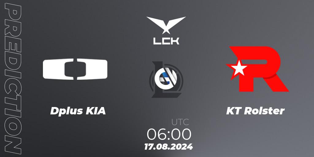 Prognoza Dplus KIA - KT Rolster. 17.08.2024 at 06:00, LoL, LCK Summer 2024 Group Stage
