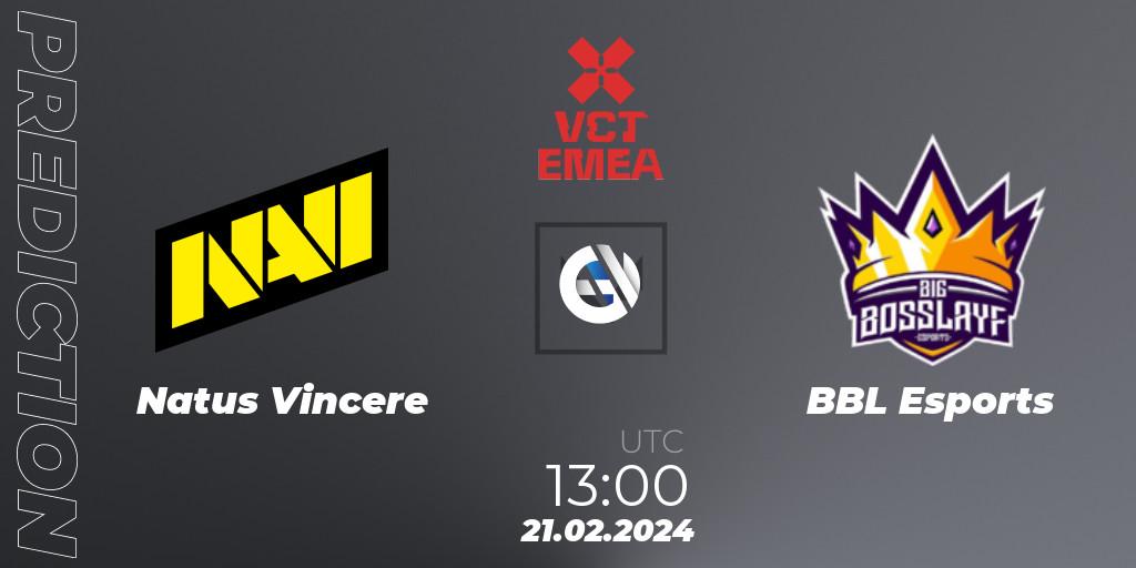Prognoza Natus Vincere - BBL Esports. 21.02.24, VALORANT, VCT 2024: EMEA Kickoff