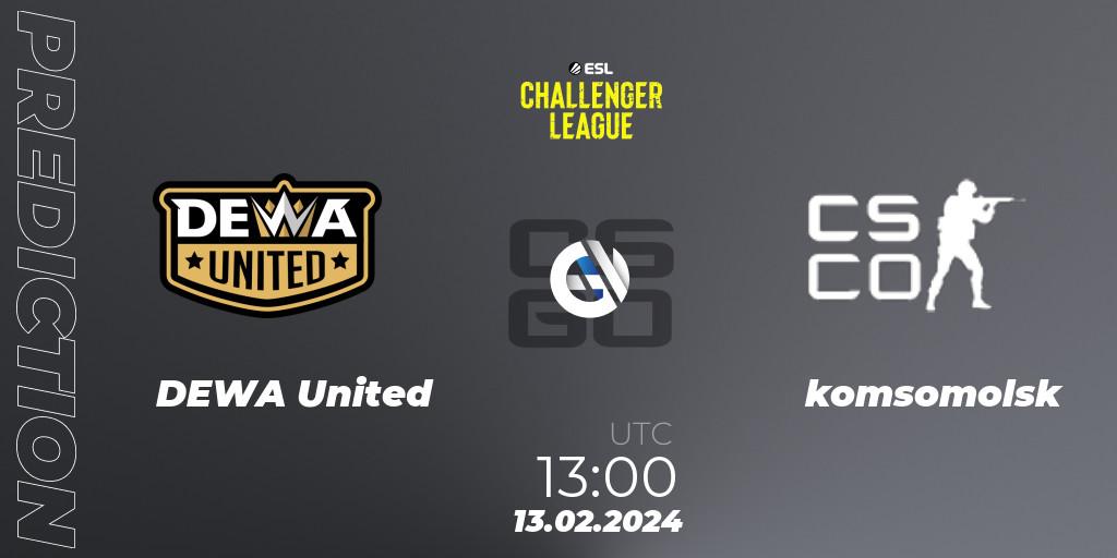 Prognoza DEWA United - komsomolsk. 13.02.2024 at 13:00, Counter-Strike (CS2), ESL Challenger League Season 47: Asia