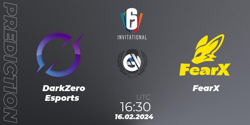 Prognoza DarkZero Esports - FearX. 16.02.2024 at 16:30, Rainbow Six, Six Invitational 2024 - Group Stage