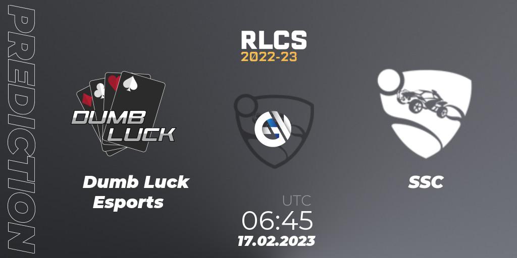 Prognoza Dumb Luck Esports - SSC. 17.02.2023 at 06:45, Rocket League, RLCS 2022-23 - Winter: Oceania Regional 2 - Winter Cup