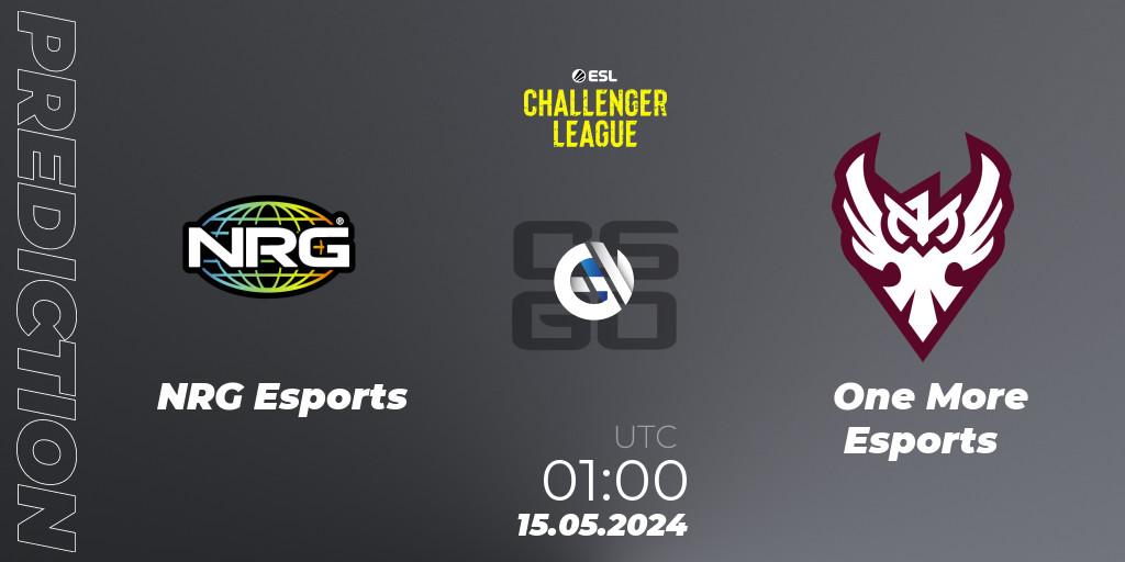 Prognoza NRG Esports - One More Esports. 15.05.2024 at 01:00, Counter-Strike (CS2), ESL Challenger League Season 47: North America