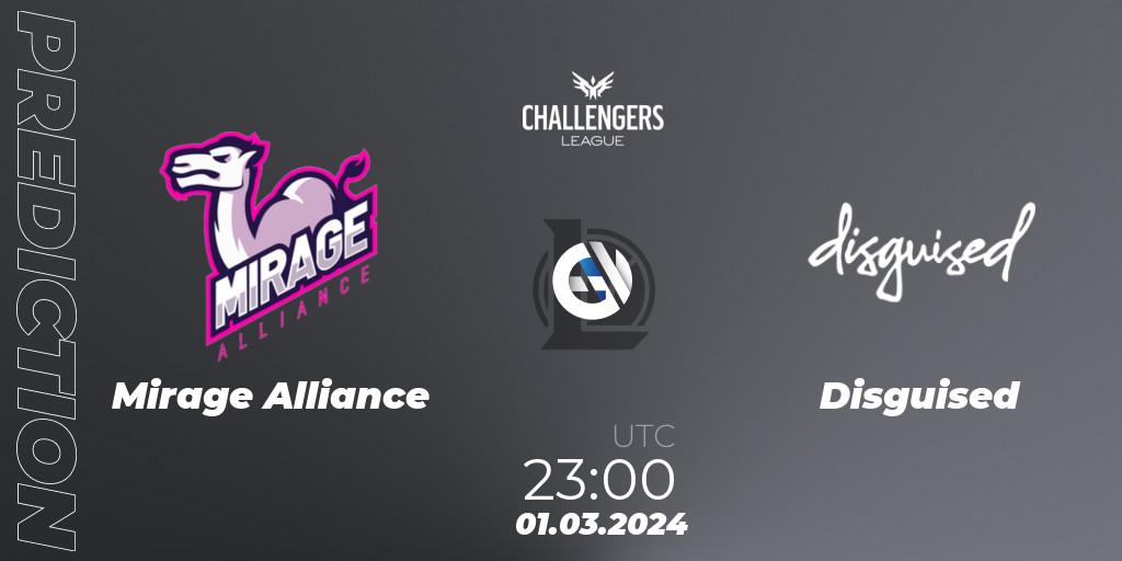 Prognoza Mirage Alliance - Disguised. 01.03.2024 at 23:00, LoL, NACL 2024 Spring - Group Stage
