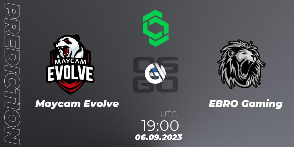 Prognoza Maycam Evolve - EBRO Gaming. 06.09.2023 at 19:00, Counter-Strike (CS2), CCT South America Series #11: Closed Qualifier