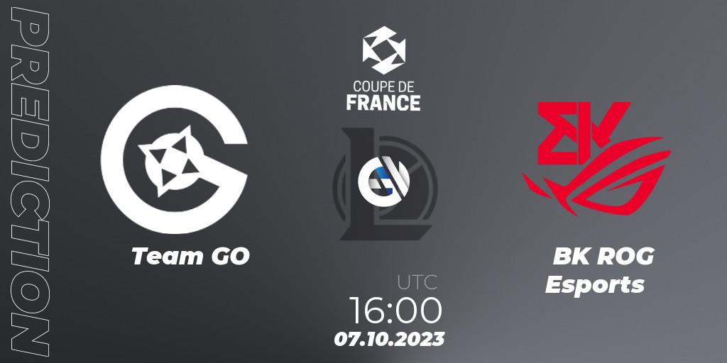 Prognoza Team GO - BK ROG Esports. 07.10.23, LoL, Coupe de France 2023
