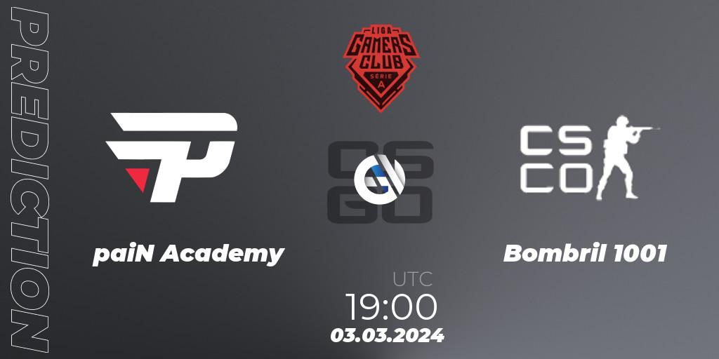 Prognoza paiN Academy - Bombril 1001. 03.03.24, CS2 (CS:GO), Gamers Club Liga Série A: February 2024