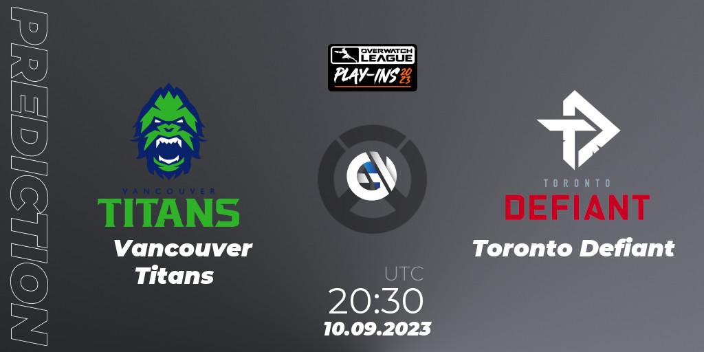 Prognoza Vancouver Titans - Toronto Defiant. 10.09.23, Overwatch, Overwatch League 2023 - Play-Ins