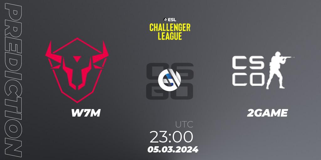 Prognoza W7M - 2GAME. 05.03.2024 at 23:00, Counter-Strike (CS2), ESL Challenger League Season 47: South America