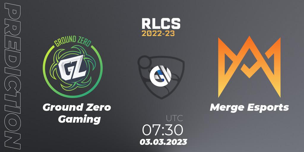 Prognoza Ground Zero Gaming - Merge Esports. 03.03.2023 at 07:30, Rocket League, RLCS 2022-23 - Winter: Oceania Regional 3 - Winter Invitational