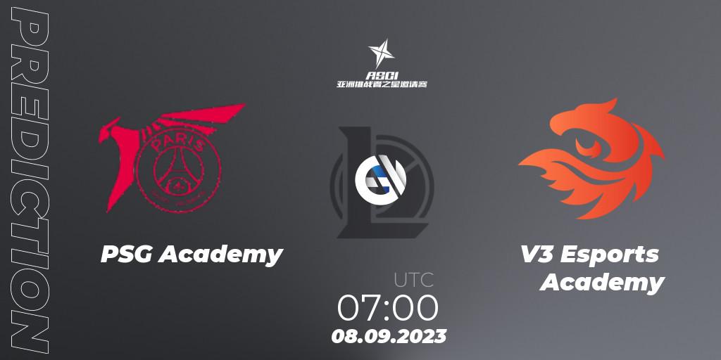 Prognoza PSG Academy - V3 Esports Academy. 08.09.2023 at 07:00, LoL, Asia Star Challengers Invitational 2023
