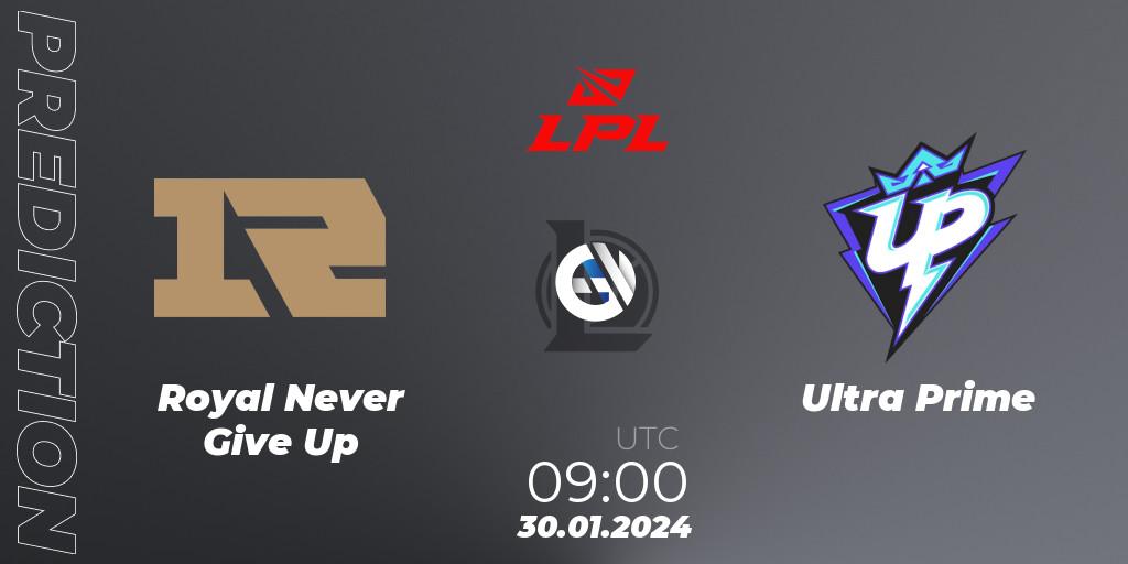 Prognoza Royal Never Give Up - Ultra Prime. 30.01.2024 at 09:00, LoL, LPL Spring 2024 - Group Stage