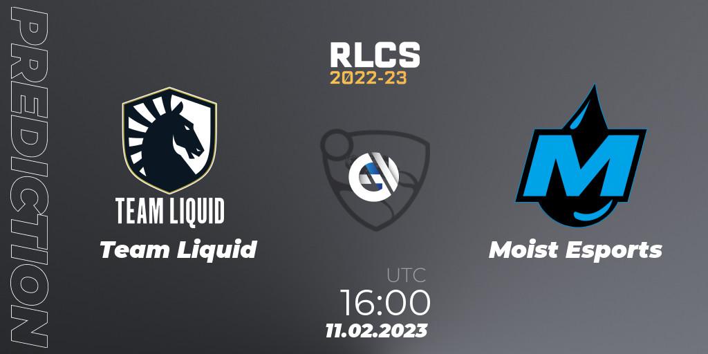 Prognoza Team Liquid - Moist Esports. 11.02.2023 at 16:00, Rocket League, RLCS 2022-23 - Winter: Europe Regional 2 - Winter Cup