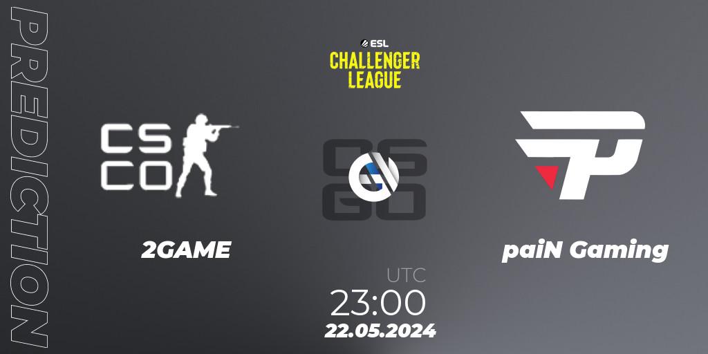 Prognoza 2GAME - paiN Gaming. 22.05.2024 at 23:00, Counter-Strike (CS2), ESL Challenger League Season 47: South America