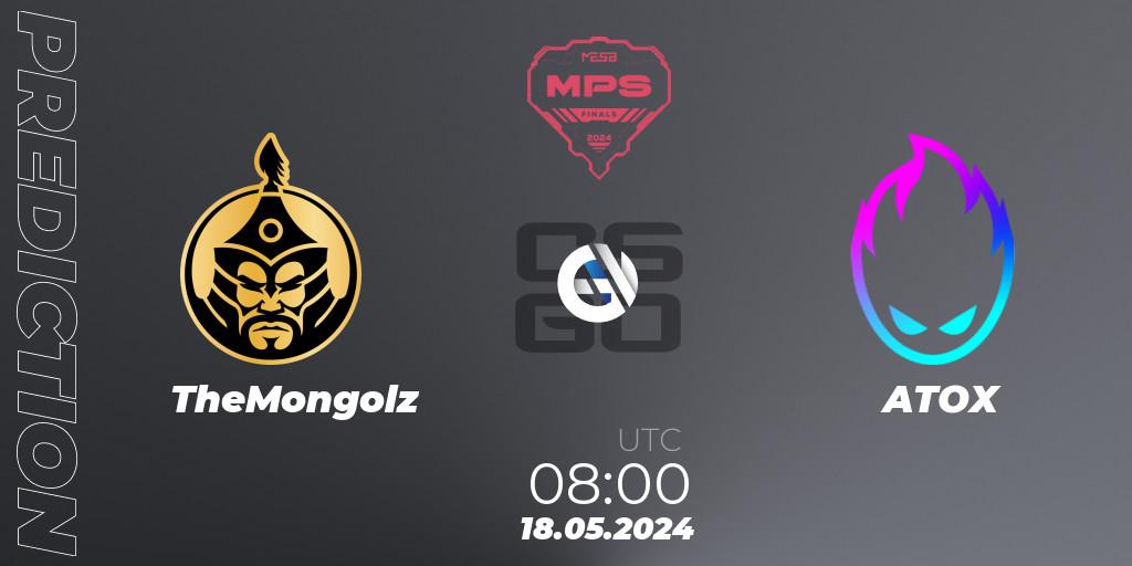 Prognoza TheMongolz - ATOX. 18.05.2024 at 08:00, Counter-Strike (CS2), MESA Pro Series: Finals 2024