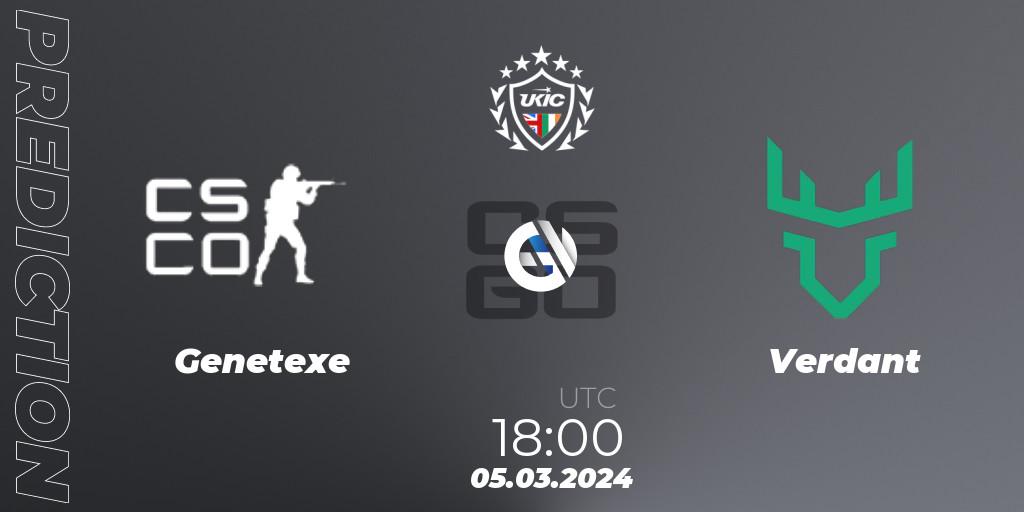 Prognoza Genetexe - Verdant. 05.03.2024 at 18:00, Counter-Strike (CS2), UKIC League Season 1: Division 1