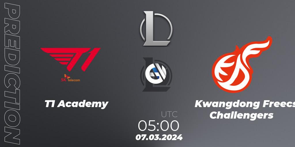 Prognoza T1 Academy - Kwangdong Freecs Challengers. 07.03.24, LoL, LCK Challengers League 2024 Spring - Group Stage