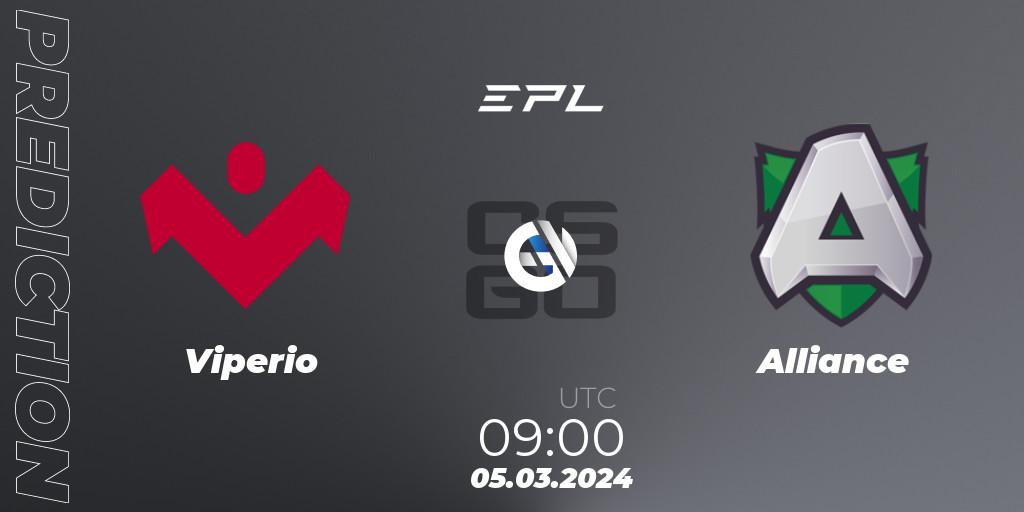 Prognoza Viperio - Alliance. 05.03.24, CS2 (CS:GO), European Pro League Season 14