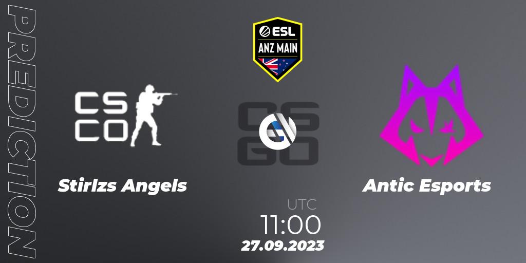Prognoza Stirlzs Angels - Antic Esports. 27.09.2023 at 11:00, Counter-Strike (CS2), ESL ANZ Main Season 17