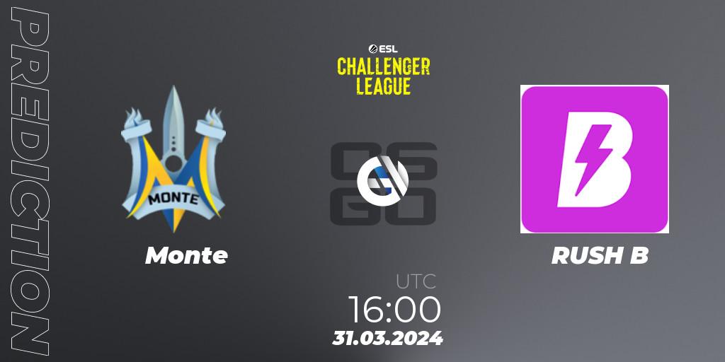 Prognoza Monte - RUSH B. 31.03.24, CS2 (CS:GO), ESL Challenger League Season 47: Europe