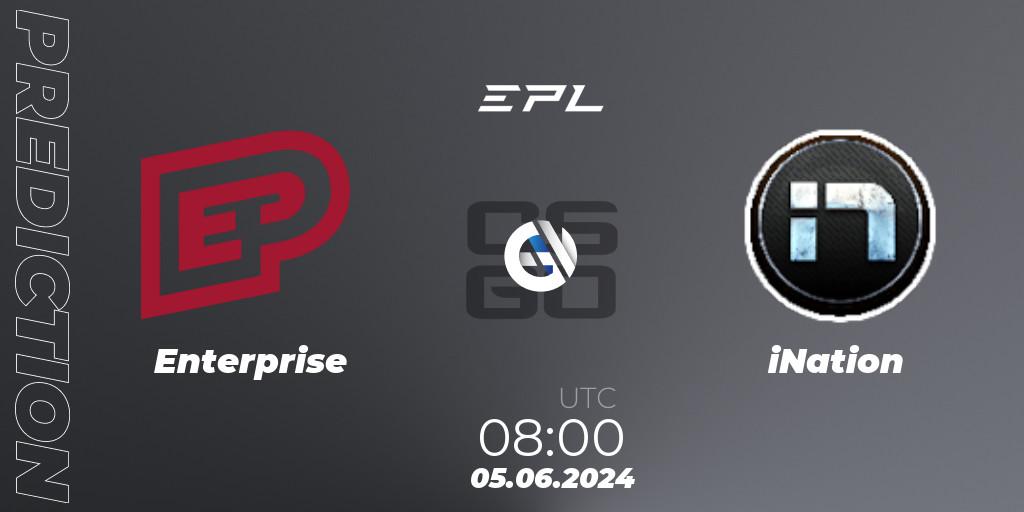 Prognoza Enterprise - ex-iNation. 05.06.2024 at 14:00, Counter-Strike (CS2), European Pro League Season 16