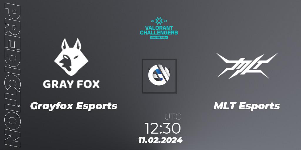 Prognoza Grayfox Esports - MLT Esports. 11.02.2024 at 12:50, VALORANT, VALORANT Challengers 2024: South Asia Split 1 - Cup 1