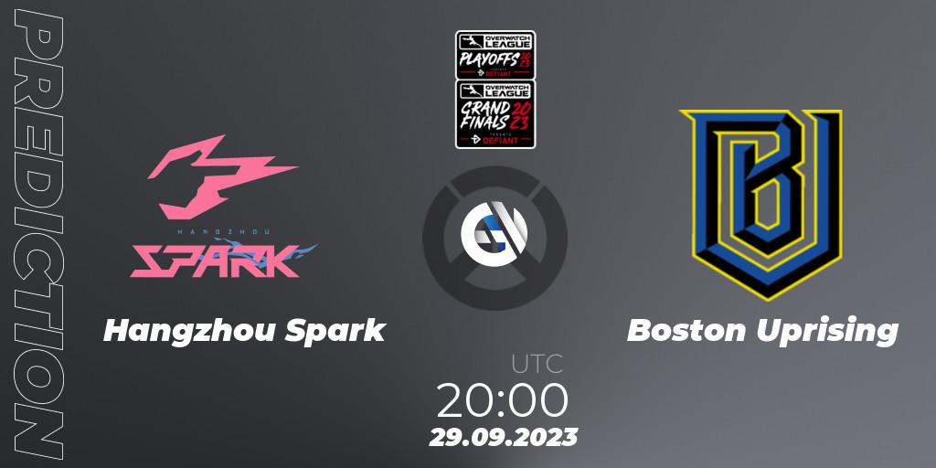 Prognoza Hangzhou Spark - Boston Uprising. 29.09.23, Overwatch, Overwatch League 2023 - Playoffs