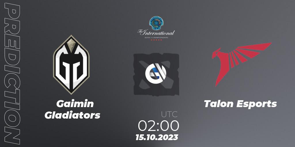 Prognoza Gaimin Gladiators - Talon Esports. 14.10.2023 at 23:46, Dota 2, The International 2023 - Group Stage