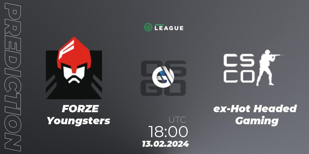 Prognoza FORZE Youngsters - ex-Hot Headed Gaming. 13.02.2024 at 18:00, Counter-Strike (CS2), ESEA Season 48: Advanced Division - Europe